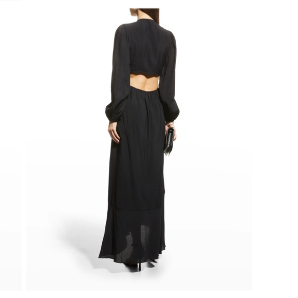 NWT $395 SIMKHAI Jaelynn Puff-Sleeve Cutout Maxi Dress in size Small! - Picture 3 of 5